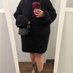 H&M Black Sparkle Knit Mini Dress